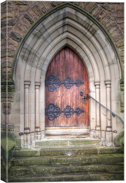 Old Wooden Church Door Canvas Print by Oliver Porter