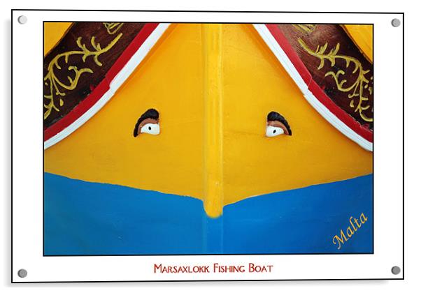Marsaxlokk Boat Acrylic by Gavin OMahony