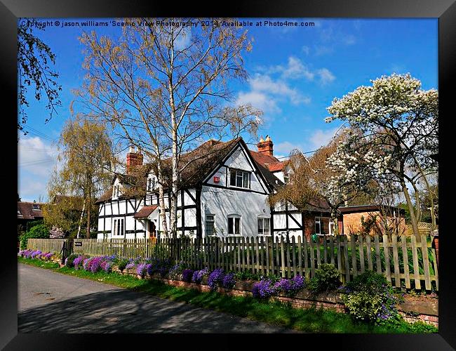 Flowers underline English Cottage Framed Print by Jason Williams