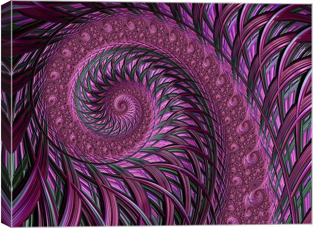 Fractal art maroon spirals Canvas Print by Steve Hughes