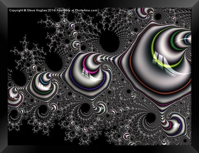 Repeating geometric fractals Framed Print by Steve Hughes
