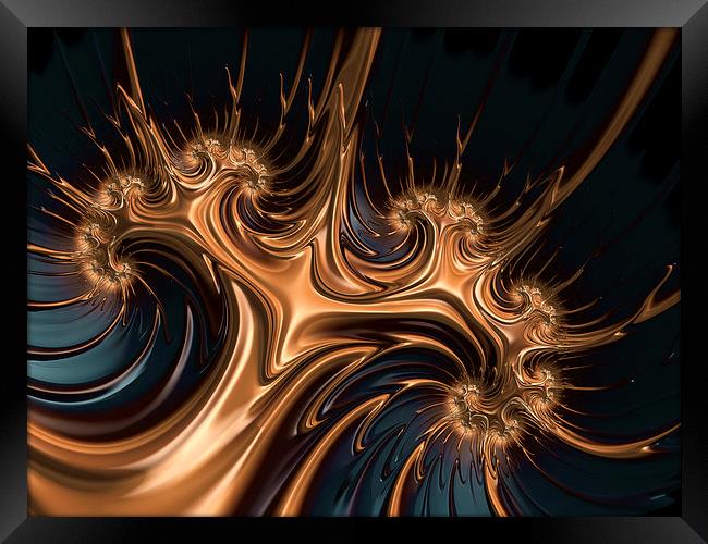 Golden abstract fractal art Framed Print by Matthias Hauser