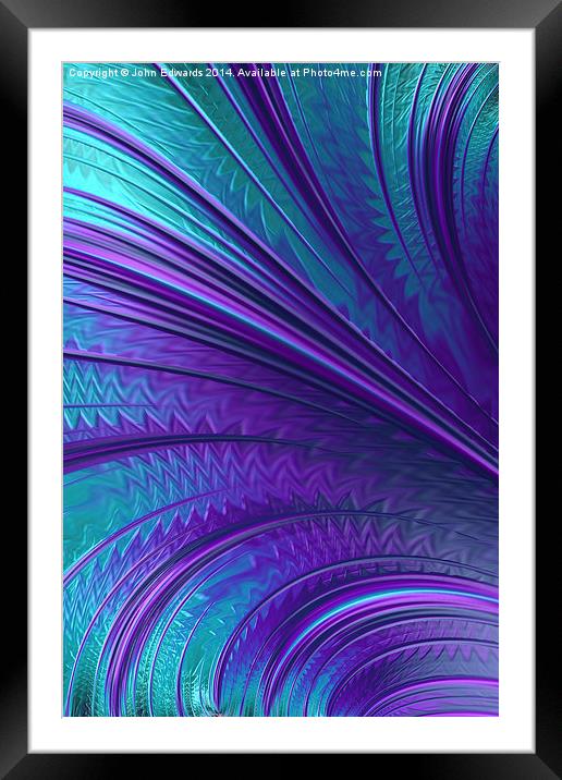Abstract in Blue and Purple Framed Mounted Print by John Edwards