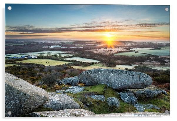 Cornish Sunrise Acrylic by Helen Hotson