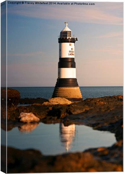 Penmon Lighthouse Canvas Print by Tracey Whitefoot