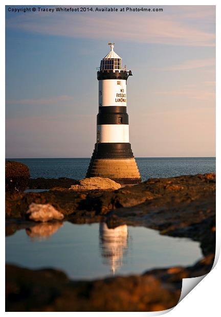 Penmon Lighthouse Print by Tracey Whitefoot