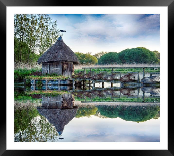 Longstock Eel Traps Framed Mounted Print by Helen Hotson