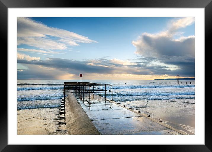 Surf at Boscombe Beach Framed Mounted Print by Helen Hotson