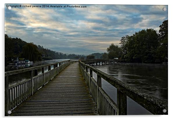 Henley-on-Thames river walkway Acrylic by richard pereira