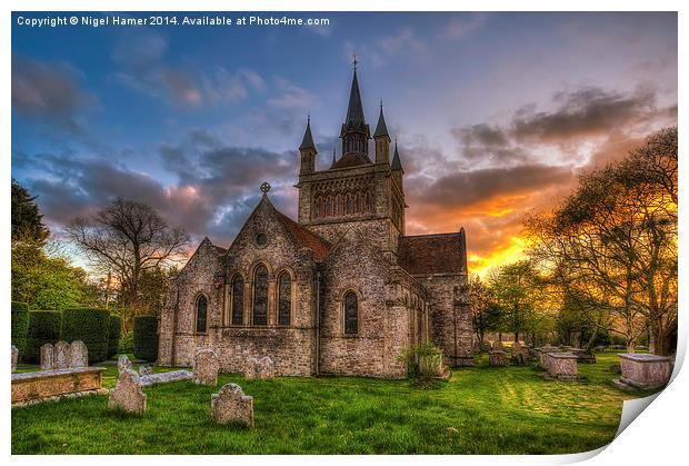 St Mildreds Sunset Print by Wight Landscapes