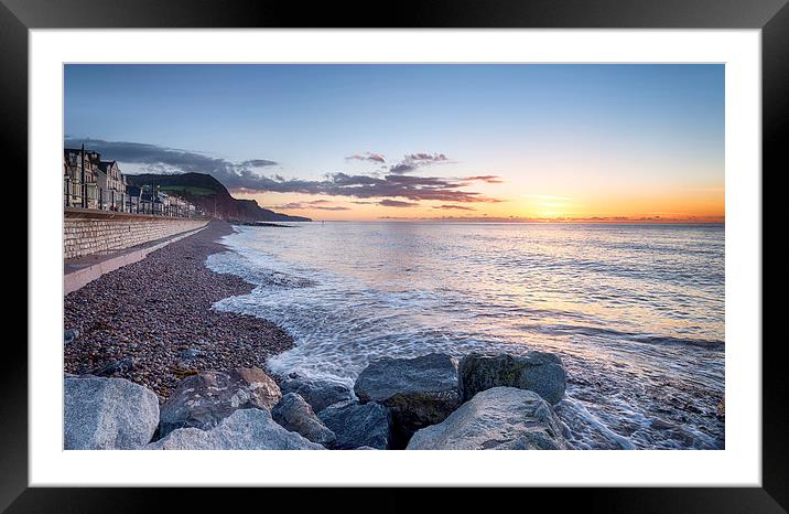 Sidmouth Seafront Framed Mounted Print by Helen Hotson