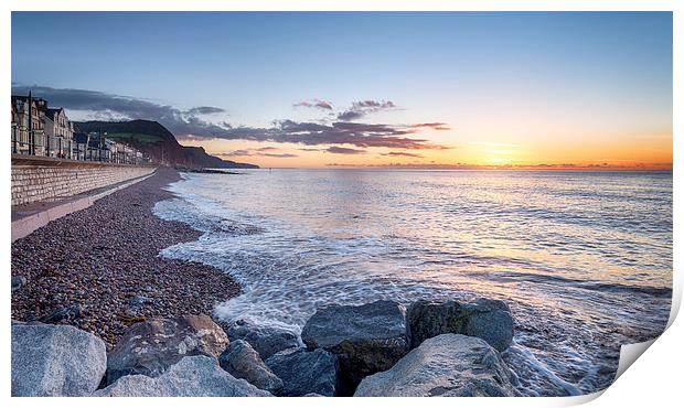Sidmouth Seafront Print by Helen Hotson