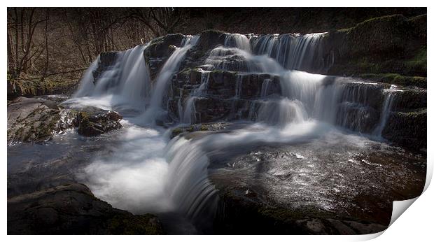 Waterfall country, South Wales Print by Leighton Collins