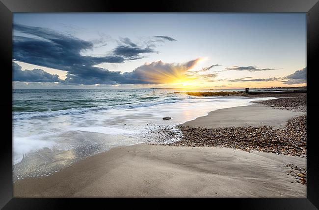 Solent Beach Framed Print by Helen Hotson