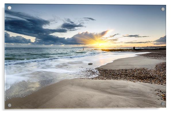 Solent Beach Acrylic by Helen Hotson