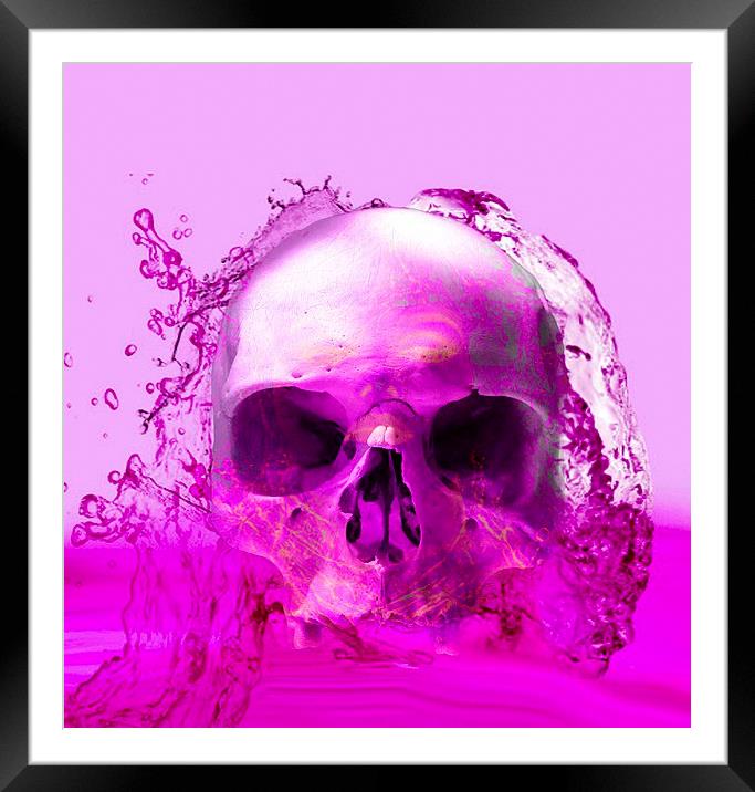 Purple Skull in Water Framed Mounted Print by Matthew Lacey