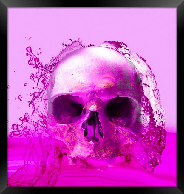 Purple Skull in Water Framed Print by Matthew Lacey