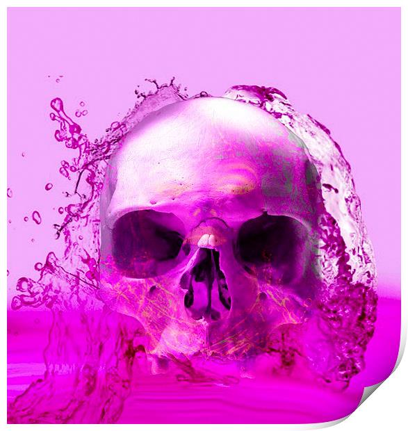 Purple Skull in Water Print by Matthew Lacey