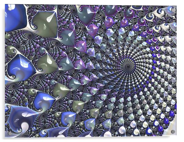Fractal geometric circles Acrylic by Steve Hughes
