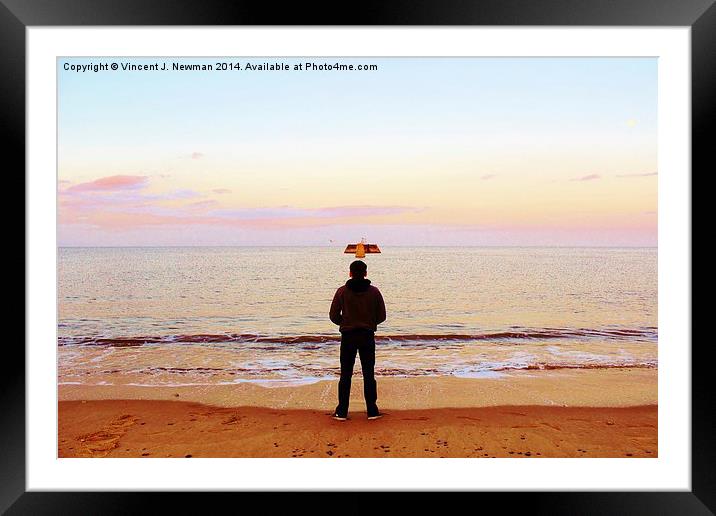 Looking Out To Sea Framed Mounted Print by Vincent J. Newman