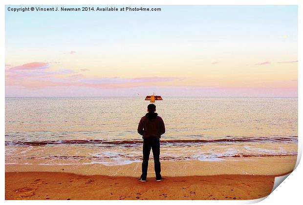 Looking Out To Sea Print by Vincent J. Newman