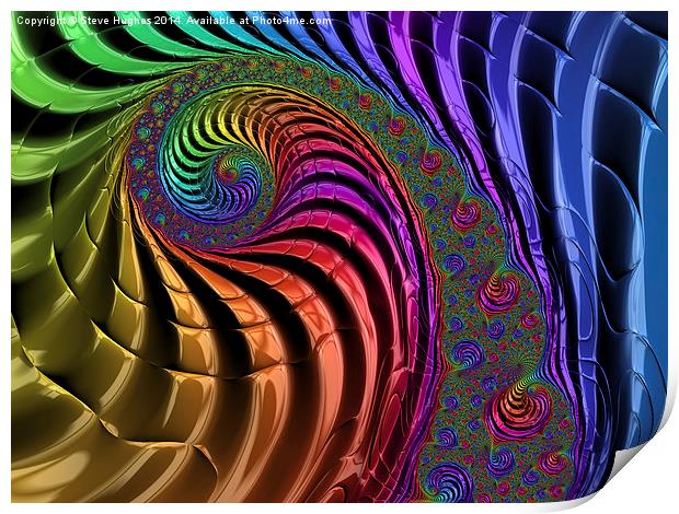Multi coloured fractal art Print by Steve Hughes