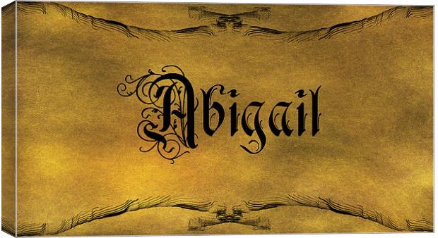The Name Abigail In Old Word Calligraphy Canvas Print by George Cuda