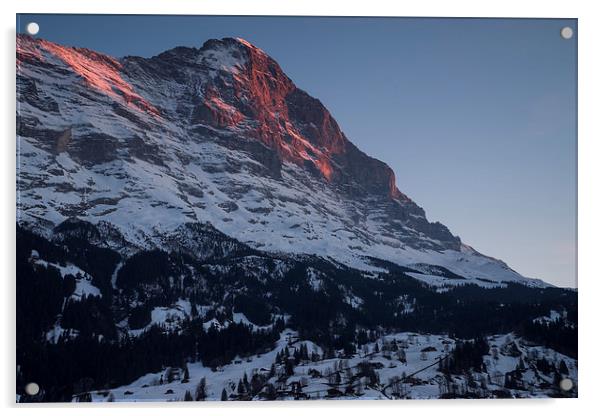 Eiger Sunset Acrylic by James Grant