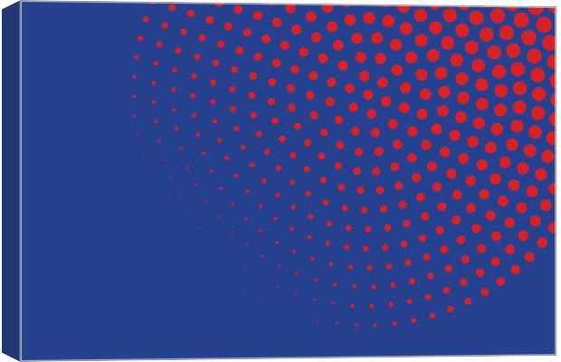Red dots with blue background Canvas Print by Harry Hadders