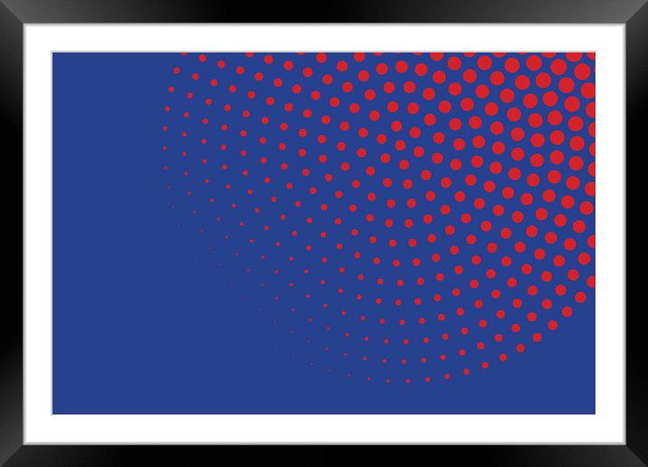 Red dots with blue background Framed Mounted Print by Harry Hadders