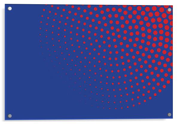 Red dots with blue background Acrylic by Harry Hadders