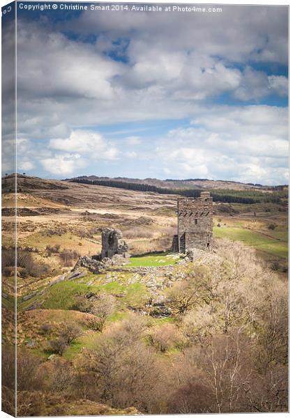 Looking Down on Dolwyddelan Castle Canvas Print by Christine Smart