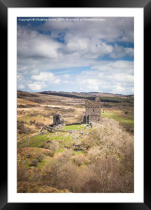 Looking Down on Dolwyddelan Castle Framed Mounted Print by Christine Smart