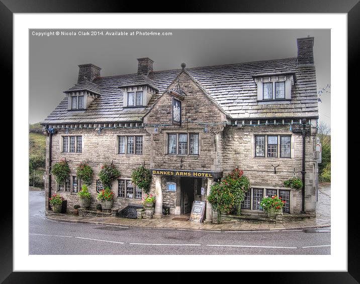 The Bankes Arms Hotel Framed Mounted Print by Nicola Clark