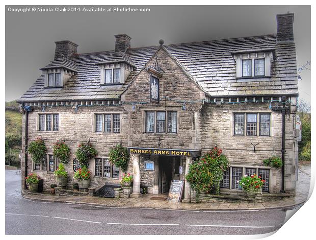 The Bankes Arms Hotel Print by Nicola Clark
