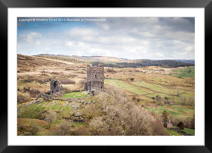Dolwyddelan Castle a Countryside Vista Framed Mounted Print by Christine Smart