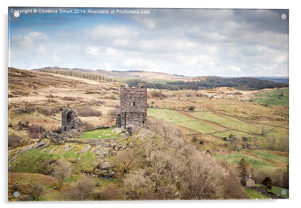 Dolwyddelan Castle a Countryside Vista Acrylic by Christine Smart