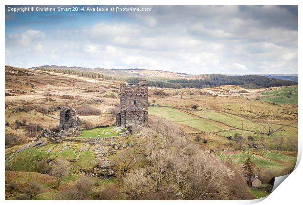 Dolwyddelan Castle a Countryside Vista Print by Christine Smart
