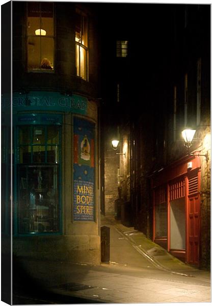 Edinburgh at Night Canvas Print by Ann Garrett