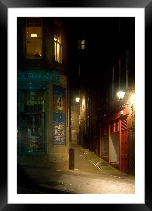 Edinburgh at Night Framed Mounted Print by Ann Garrett