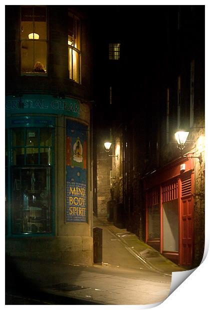Edinburgh at Night Print by Ann Garrett