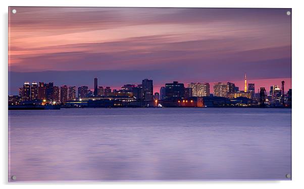 Tokyo Bay skyline Acrylic by Chris Gilloch