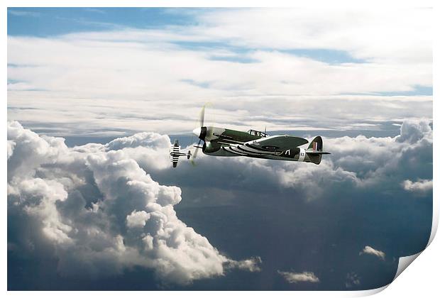 Hawker Typhoons Print by J Biggadike
