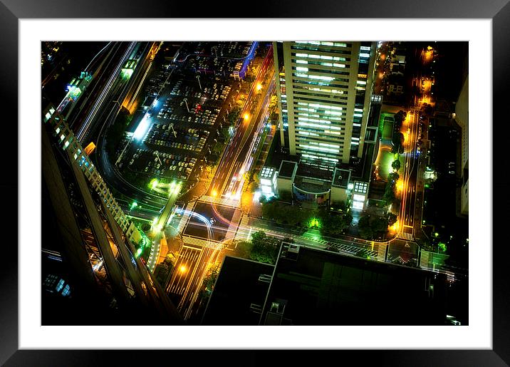 Yokohama crosswalk Framed Mounted Print by Chris Gilloch
