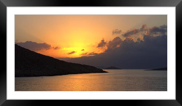 Sunrise on Halki Framed Mounted Print by Tom Gomez