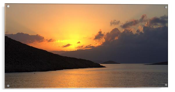 Sunrise on Halki Acrylic by Tom Gomez
