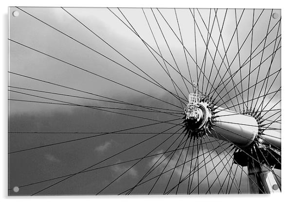 Wire Wheel Hub Acrylic by Karen Martin