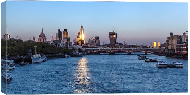 Sunset Over the City of London Canvas Print by Philip Pound