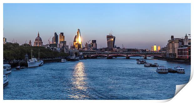 Sunset Over the City of London Print by Philip Pound