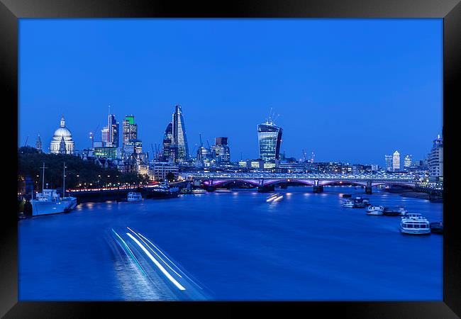 Night View of City of London Framed Print by Philip Pound
